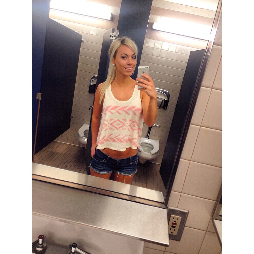 Cream& Pink Aztec crop top